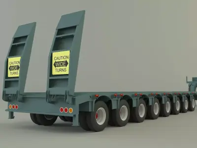 8 axle semi trailer 3D model