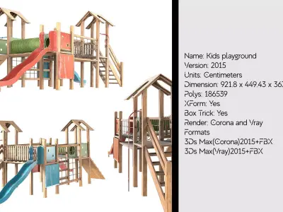 Kids playground 3D model get