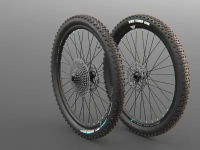 MTB Wheels   Low-poly 3D model