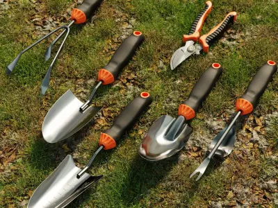Gardening Tools  Low-poly 3D model