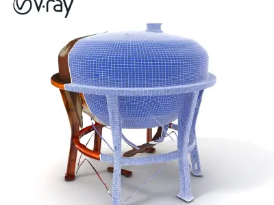 Rusty Industrial Water Tower D Model Pack Low-poly 3D model