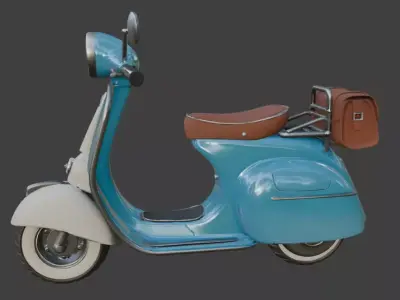 Vintage Retro Scooter 3D Model 3D model