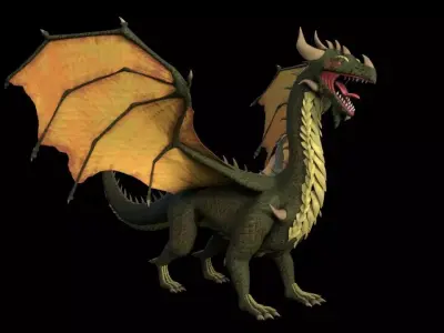 dragon 3d model-low poly 3d model Low-poly 3D model