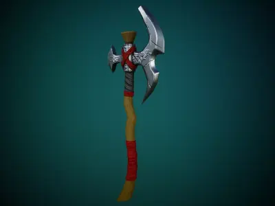 Stylized Warrior Axe GameReady Free low-poly 3D model