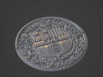 Barcelona Football Medallion 3D print model get