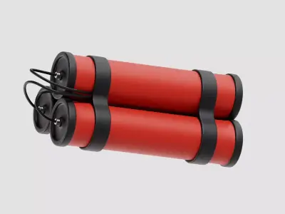 Time bomb wired with TNT cartoon Low-poly 3D model