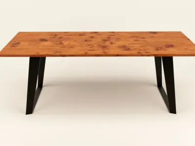 Industrial design dining table Low-poly 3D model