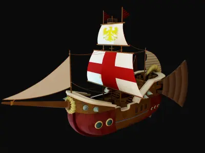Ship Warcraft Low-poly 3D model