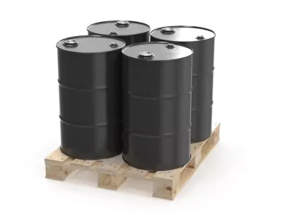 Barrels on Pallet Low-poly 3D model