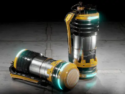 Sci-fi grenade Low-poly 3D model 12