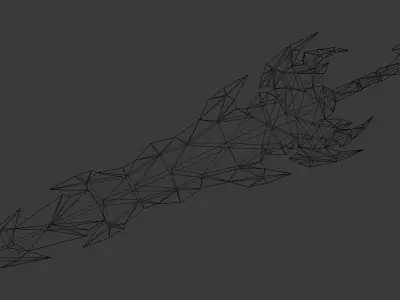 Futuristic Sword Low-poly 3D model 16