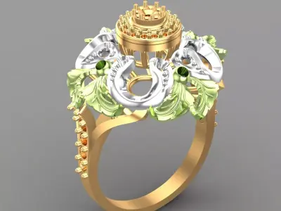 Cocktail Diamonds Ring 3D print model