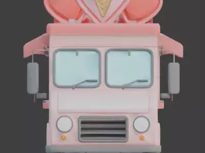 Stylized Valentine  Convertible Car Low-poly 3D model