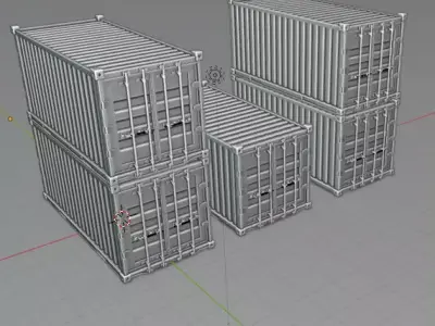 shipping container 20ft Low-poly 3D model