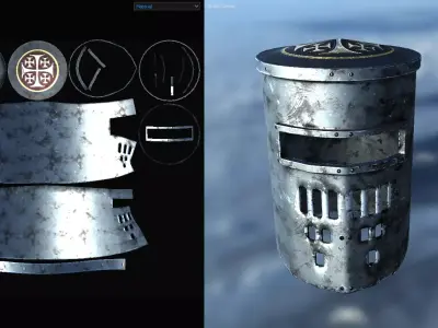 Crusader Helmet Low-poly 3D model