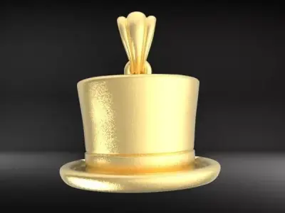  Magician hat pendant charm necklace bracelet jewelry 3D print model