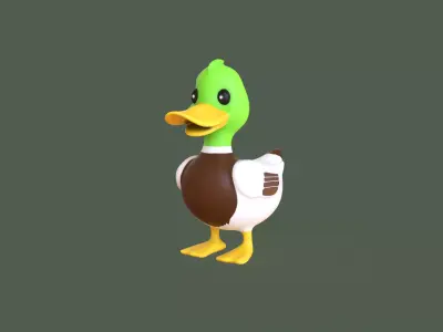 Cartoon Duck Cute 01 Low-poly 3D model