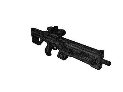 Futuristic Pulse Rifle with Blue Ammo Counter 3D model