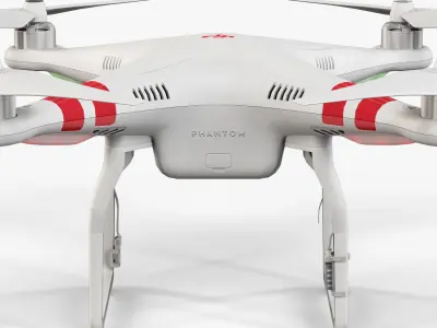 DJI Phantom 2 Quadcopter Low-poly 3D model