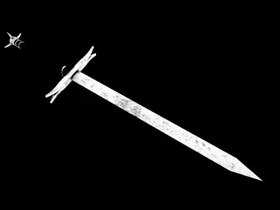 Fantasy Old Long Sword Low-poly 3D model