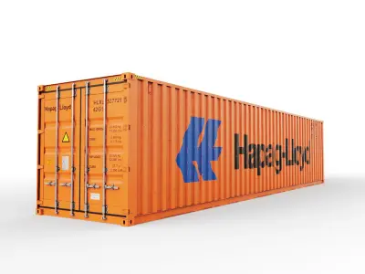40 feet Hapag-Lloyd standard shipping container 3D model