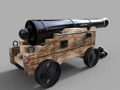 Naval Cannon 3D model get