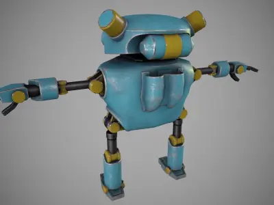 Game ready robot Low-poly 3D model