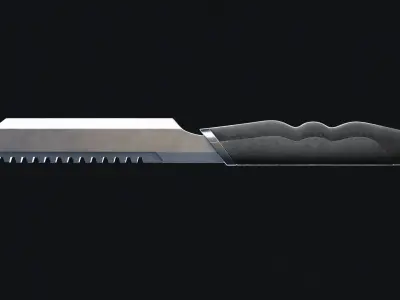 Chopper - Military combat Knife Low Poly PBR 3D Model Low-poly 3D model