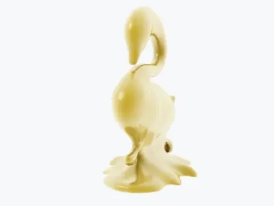 swan in water 3D model