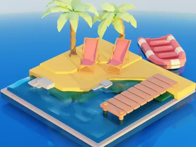 Sea Beach 3D model
