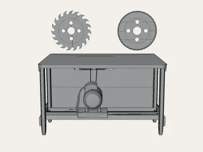 Table Saw Low-poly 3D model