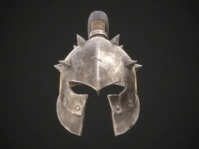 Orc Helmet 02 Low-poly 3D model