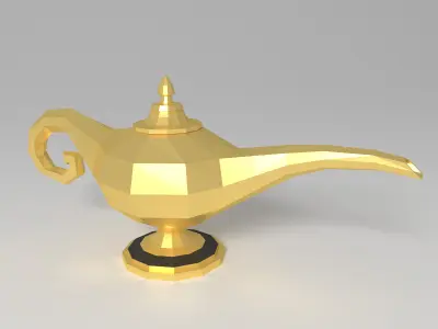 Cartoon Magic Lamp Low-poly 3D model