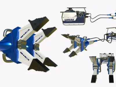 Industrial Robotic Hydraulic Spreader Grapple Claw 3D model