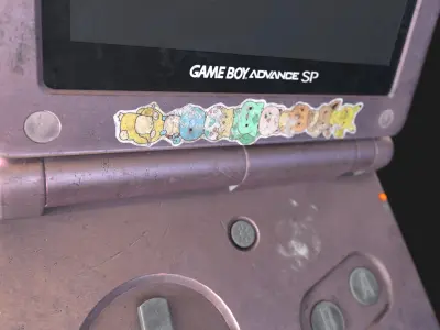 GameBoy Advance SP  Low-poly 3D model