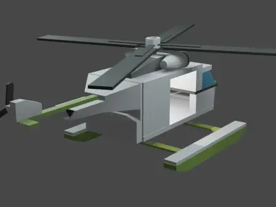 Helicopter Low-poly 3D model get
