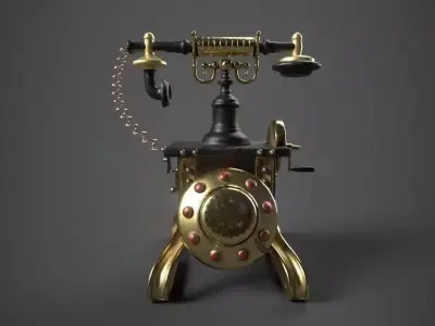 Antique Telephone Low-poly 3D model purchase