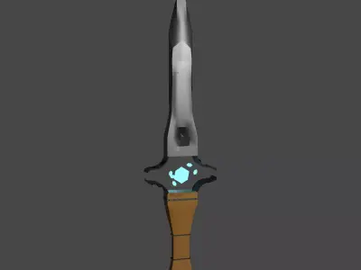 Sword with crystals Weapon PBR low-poly game ready Low-poly 3D model