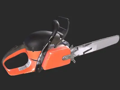 Chainsaw Low-poly 3D model 6