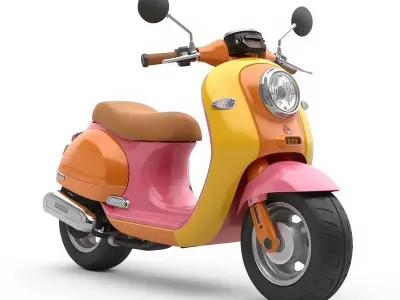 Futuristic Mini Scooter 3D Model Low-poly 3D model