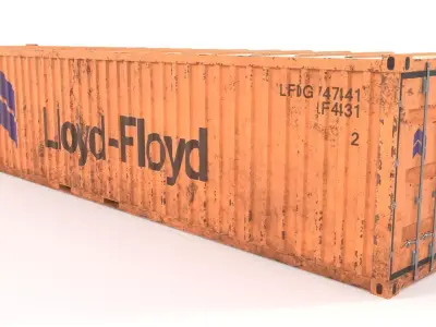 Container 40ft low poly PBR Low-poly 3D model purchase