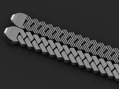 5 SIZE SPIRAL 2 in 1 ANTIQUE CUBAN CHAIN OR BRACELET 3D Model Pack