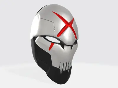 Cyber Warrior Mask Low-poly 3D model