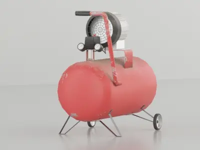Lowpoly Compressor remo design air Low-poly 3D model