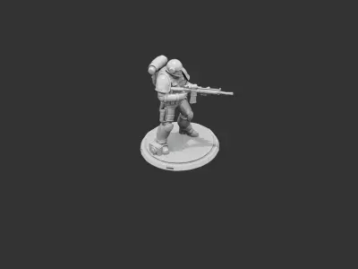 Storm Infantry with Plasma Rifle Low-poly 3D model