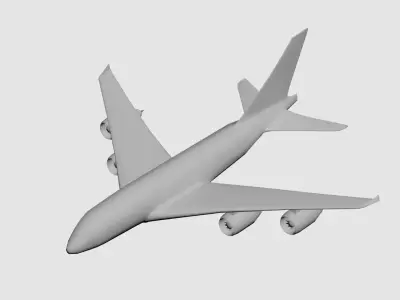 Airplane flying in sky Low-poly 3D model