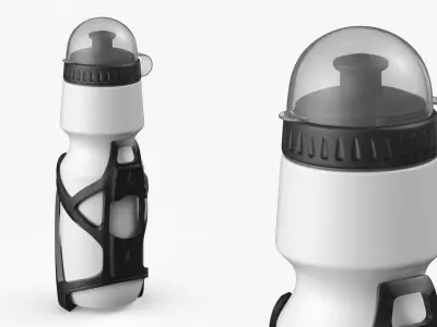 Cycling Sports Bottle Mounted Holder White 3D model