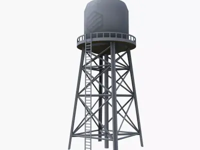 Water Tower Low-poly 3D model purchase