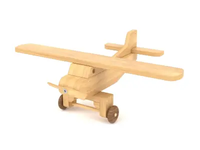 Wooden toy airplane 04 3D model