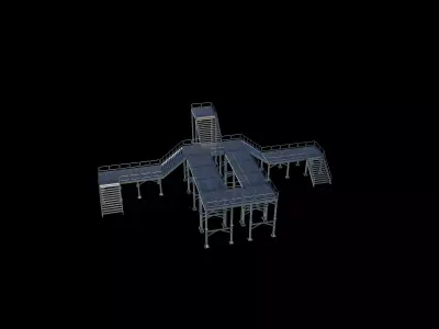 Modular stairs and gantry 3D model